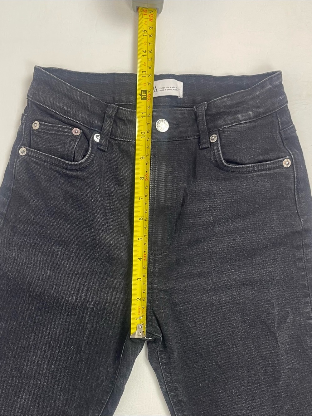 Zara High Rise Skinny Jeans Black Wash Size 4 - Picture 11 of 12